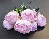 Buchet bujori artificiali roz – 7 flori, aspect natural 40cm